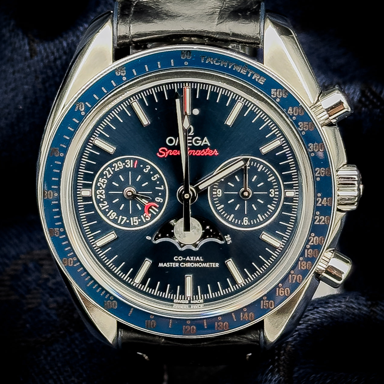 Omega Speedmaster Moonphase Moonwatch304.33.44.52.03.001 2021 Blue Dial Ceramic