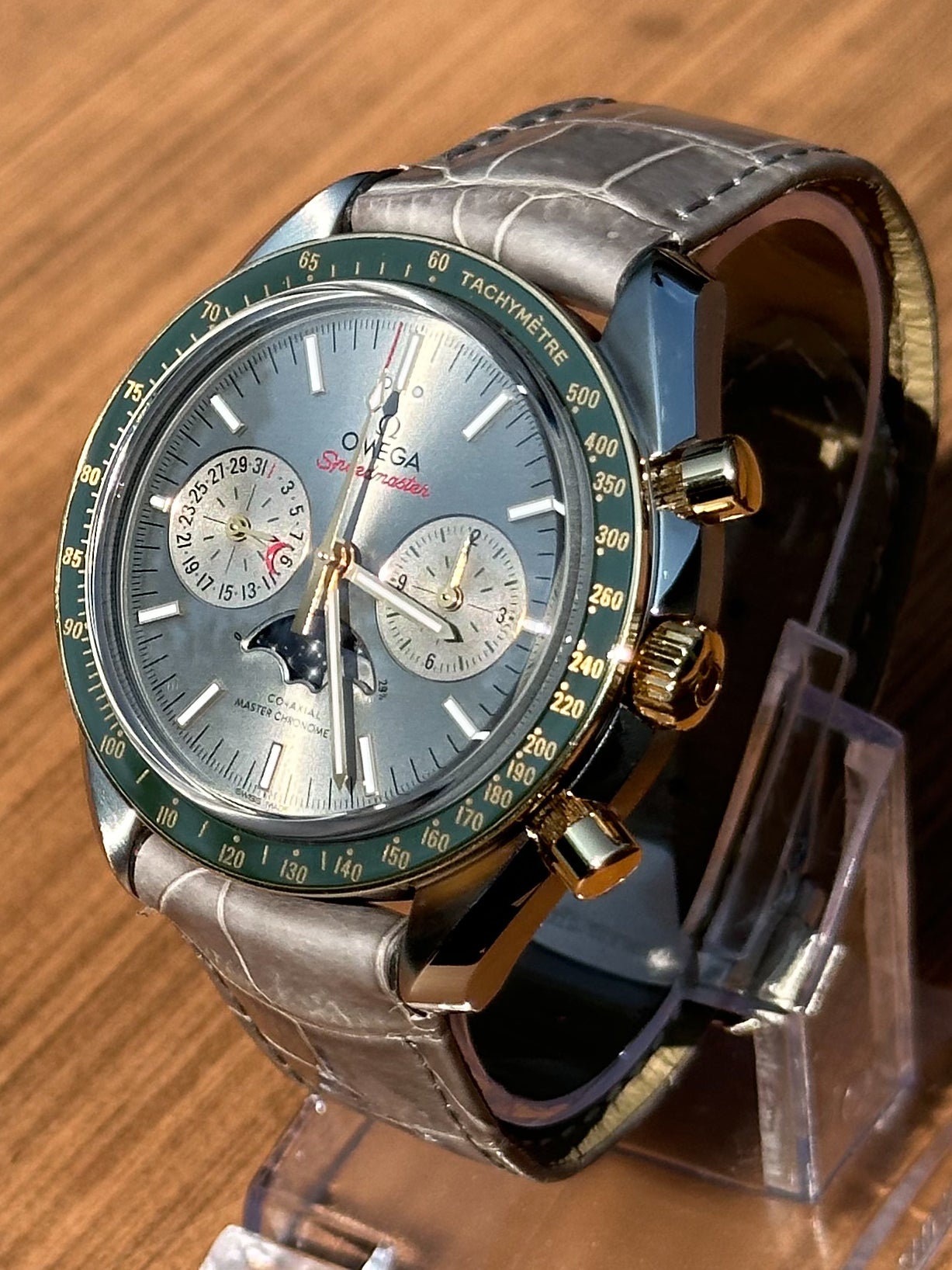 Omega Speedmaster Moonwatch Moonphase304.23.44.52.06.001 2024 Grey Dial Pre-Owned Watch With Original Box And Papers