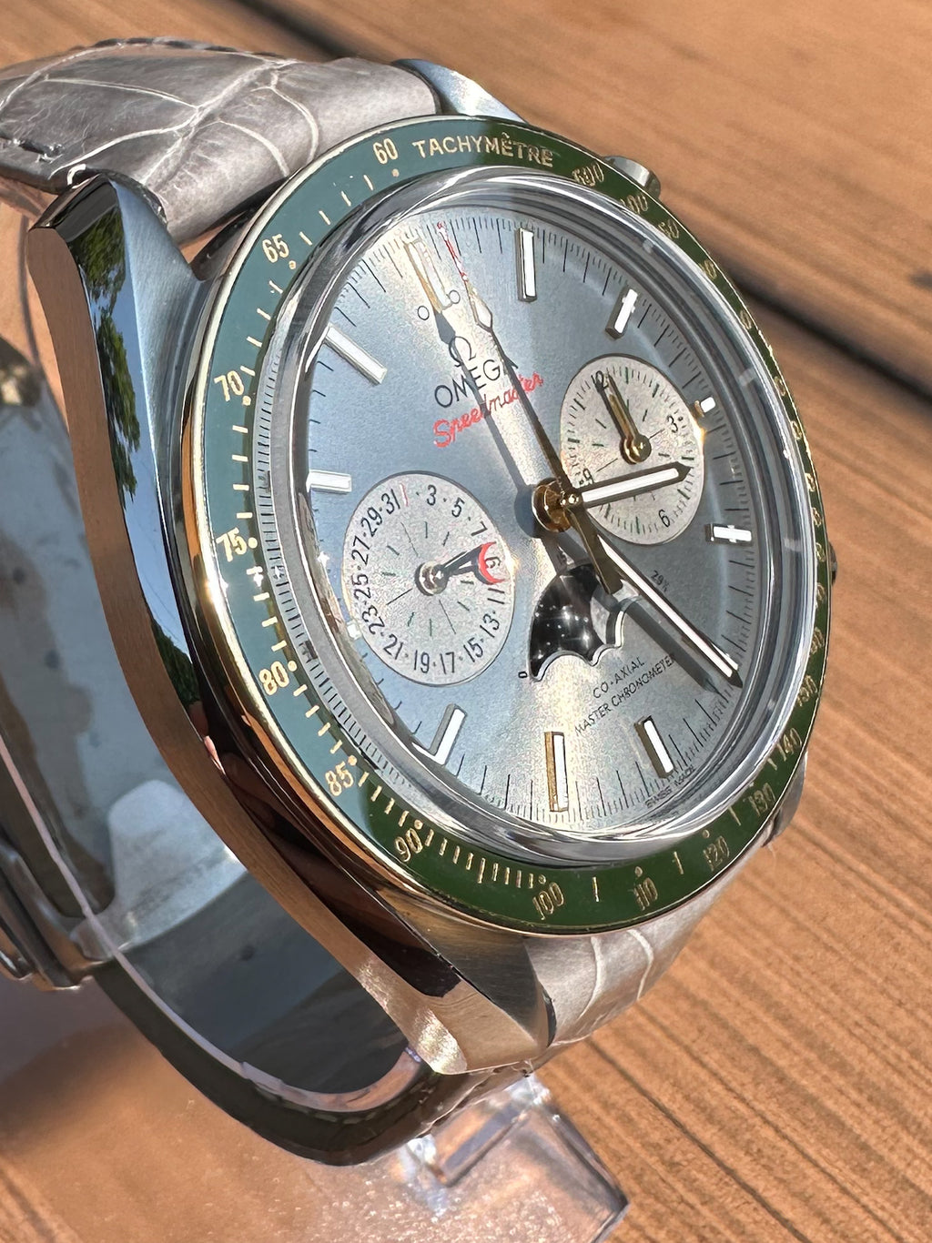 Omega Speedmaster Moonwatch Moonphase304.23.44.52.06.001 2024 Grey Dial Pre-Owned Watch With Original Box And Papers